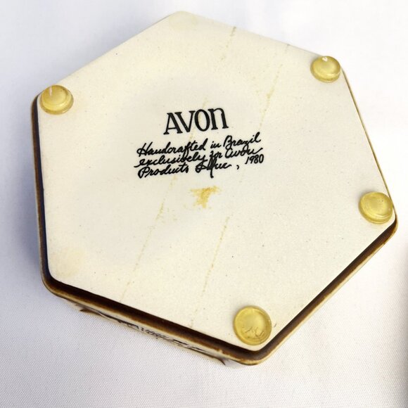 Avon 1980 Ceramic Trinket Box Handcrafted in Brazil Duck Relief Nature Scene - Picture 7 of 10